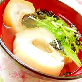 ほんだしｄｅ❤車麩と水菜と韓国海苔のスープ❤